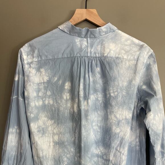 NWT NILI LOTAN Ambrose Tunic Top Blue White Size XS Crinkled Light Blue Tie‎ Dye - Picture 13 of 16